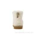 Fluffy Leisure Breathable White Plush Snow Boots